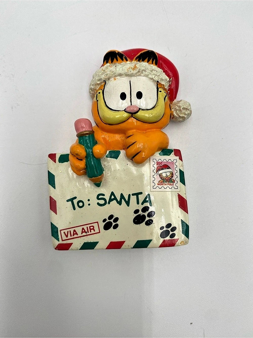 Vintage Garfield Writing Letter to Santa Christmas Magnet